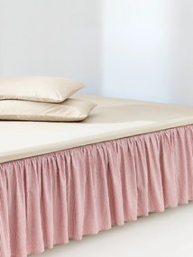 Saia de cama às riscas em algodão com folhos Twyla