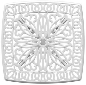 Mesa de jardim 53x53x53 cm alumínio fundido branco