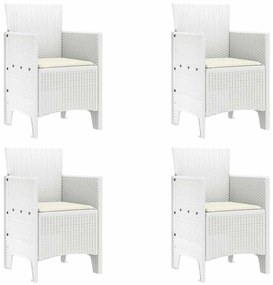 Conjunto de Jantar para Jardim 5 pcs Branco