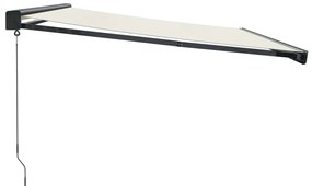 Toldo retrátil 4x3 m tecido e alumínio cor creme