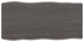 364006 vidaXL Tampo de mesa com bordas vivas carvalho tratado cinza-escuro