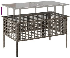 4 pcs conj. sofás de jardim c/almofadões vime PE/vidro cinzento