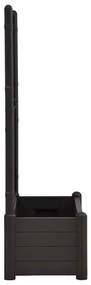 Vaso/floreira de jardim com treliça 100x43x142 cm PP antracite
