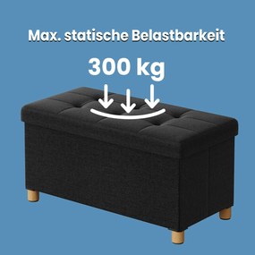 Banco com espaço de arrumação 38,1 x 76,1 x 40,1 cm preto