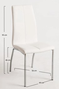 Pack 6 Cadeiras Humi Couro Sintético - Branco