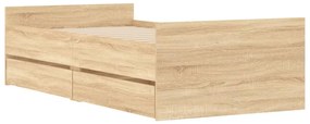 Estrutura de cama com gavetas 90x190 cm carvalho sonoma