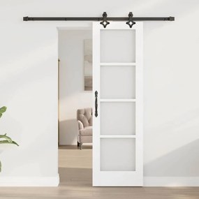 Porta Deslizante vidaXL com Conjunto de Hardware "ORKDAL" Branco Madei