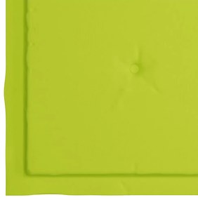 Cadeira de baloiço com almofadão verde brilhante teca maciça