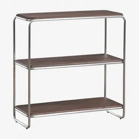 Estante Em Madeira De Acácia E Aço Inoxidável Altrex Castanho-acácia Escuro & ↑95 Cm - Sklum