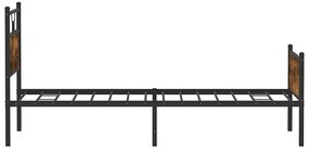 Estrutura de cama sem colchão 107x203 cm carvalho fumado