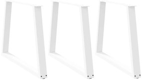Pernas para mesa de jantar em V 3 peças, branco, 90x(72-73,3) cm, aço