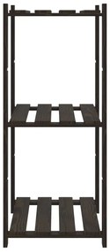 Unidade de 3 prateleiras 60x38x90 cm pinho maciço preto