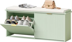 Banco para Sapatos, 104 x 26 x 47,5 cm, Gaveta Basculante, Verde