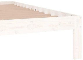 Estrutura cama pequena casal 120x190 cm pinho maciço branco
