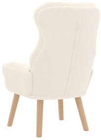Poltrona Relaxante vidaXL Creme em Tecido Parecido com Lã