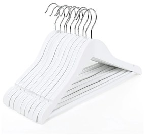 Cabides infantis SONGMICS de madeira maciça, pacote com 20, com ponte e entalhes, gancho giratório 360°, branco, 35 cm CRW06W-20