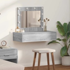 vidaXL Mesa de Toucador Suspensa com Luzes de LED Cinza Sonoma