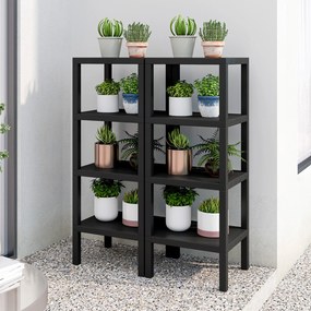 Estante de plástico cozinha com 4 níveis 38 x 32,5 x 99 cm, estante organizadora estreita e multifuncional, montagem sem ferramentas, para casa de ban