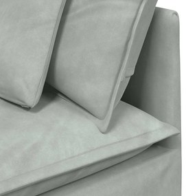 Sofá modular com almofadas veludo cinzento-claro