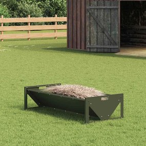 vidaXL Trincheira para Alimentação de Gado Verde Oliva