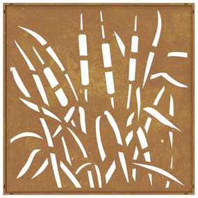Decoração p/ muro de jardim 555x55 cm aço corten design relva