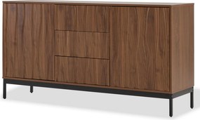 Aparador com 3 Gavetas Móvel Decorativo Estilo Meados do Séc. Moderno para Cozinha 150x40x80 cm Castanho | AOSOM Portugal