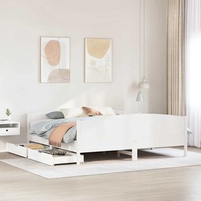 vidaXL Cama sem colchão 180x200 cm madeira de pinho maciça branco