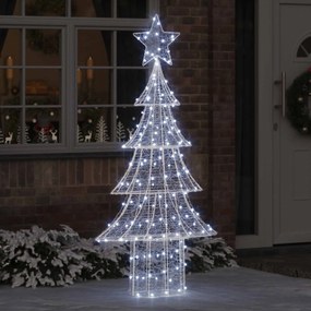 vidaXL Árvore de Natal com 240 LEDs Branco frio 180 cm Acrílo