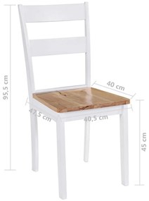 Cadeiras de jantar 2 pcs madeira de seringueira maciça branco