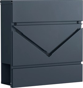 Caixa de correio Aço galvanizado 37 x 10,5 x 37 cm com compartimento para jornais Antracite