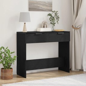 Mesa de Console vidaXL Preto Carvalho 90x36x75 cm Madeira de Engenhari