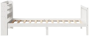 Cama sem colchão 100x200 cm madeira de pinho maciça branco