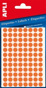 Etiquetas Autocolantes 8 mm Fluorescentes Apli – Laranja