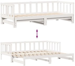 Sofá-cama com gavetão e gavetas sem colchão 90x190 cm branco