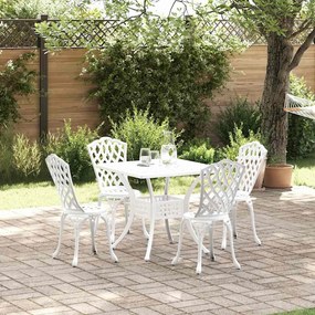 Conjunto de Jantar de Jardim de 5 Peças vidaXL em Alumínio Fundido Branco