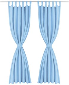 Cortinas de cetim com presilhas 2 pcs 140x225 cm turquesa