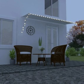 vidaXL Toldo retrátil com LED 400x150 cm creme