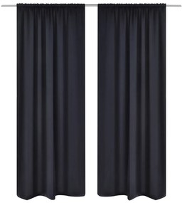 Cortinas pretas blackout 2 peças 135 x 245 cm