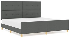 Estrutura de Cama vidaXL Cinza Escuro 200x200 cm em Tecido