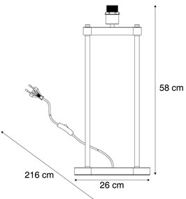 Candeeiro de Mesa Moderno Preto - Thijmen