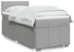 Cama com molas/colchão 80x200 cm tecido cinza-claro