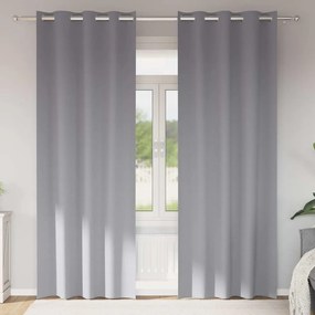 vidaXL Cortinas Blackout com Argolas 2 pcs Cinzento-claro 225 x 140 cm