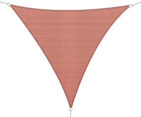 Outsunny Vela de Sombra Triangular 3x3x3 m Toldo Vela de HDPE com Proteção UV Aneis em Forma de D e Cordas para Jardim Pátio Piscina Vermelho Ferrugem