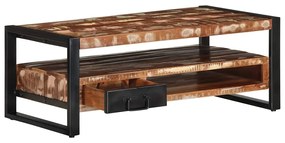 Mesa de centro multicor 90x50x36 cm madeira maciça recuperada