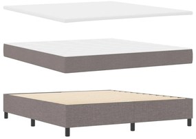 vidaXL Cama Box com colchão Cinzento-acastanhado 180 x 200 cm tecido