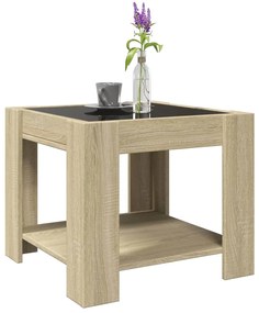 Mesa de centro c/ LEDs 53x53x45 cm derivados de madeira