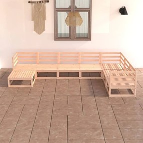 vidaXL 7 pcs conjunto lounge de jardim pinho maciço