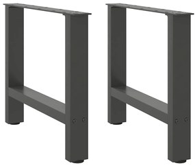 vidaXL Pés para mesa de centro antracite 2 peças 60x(42-43) cm aço
