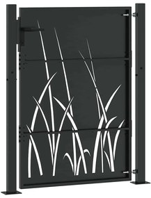 Portão de Jardim Preto 105 x 150 cm Aço com Revestimento em Pó