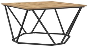 Mesa de Café Carvalho Artesanal 80x80x45 cm Madeira de Engenharia
